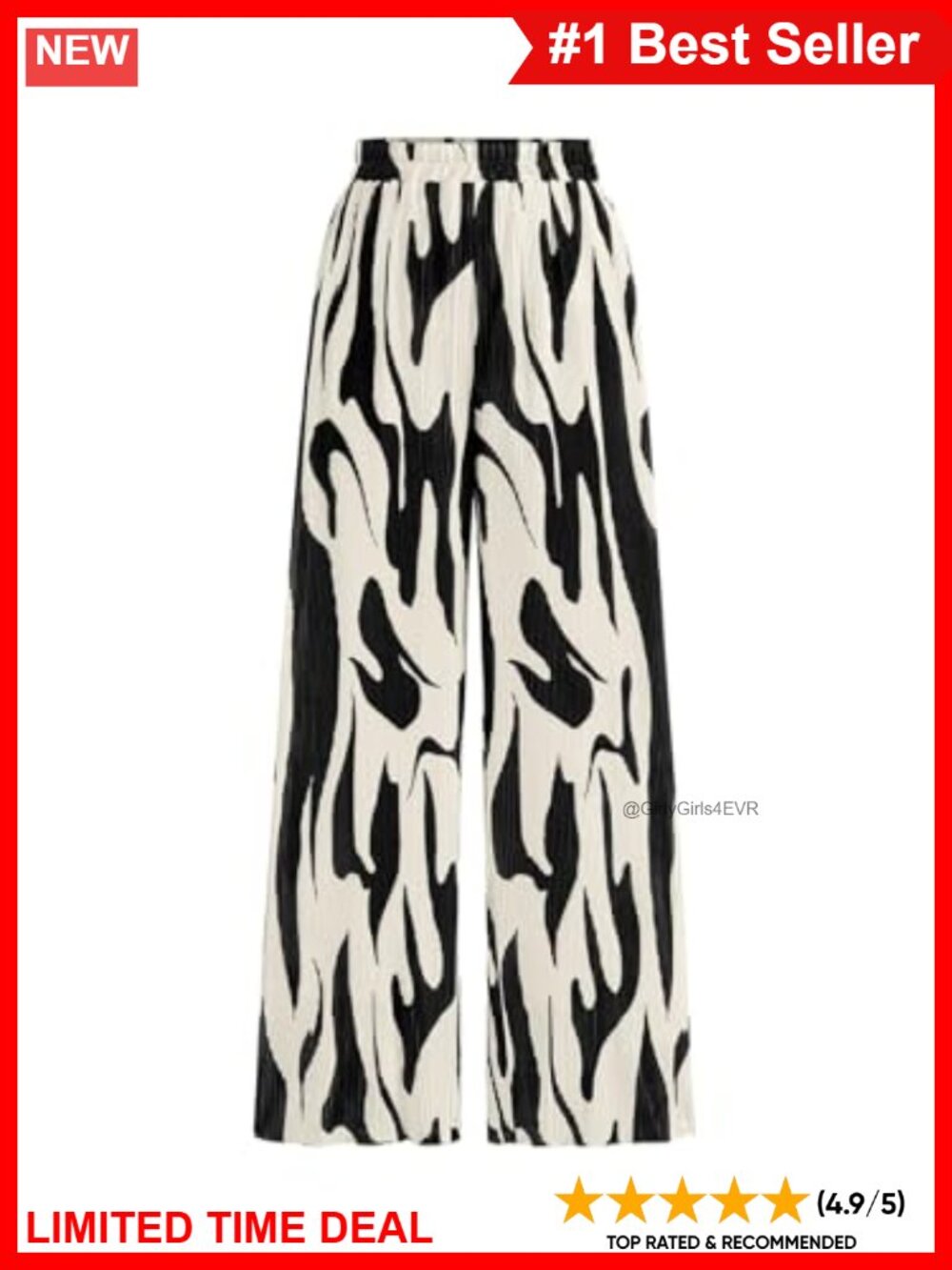 Women's Wide Leg Palazzo Pants Pleated High Waist Lightweight Flowy Lounge